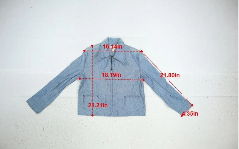 Chaqueta Vaquera Lee De Colección Cremallera Completa Hecha en EE. UU. Bolsillo Abierto Juvenil Talla 13/14 Foto 2 de 4
