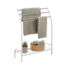 3 Hanging Bar Towel Rack With Bottom Shelf