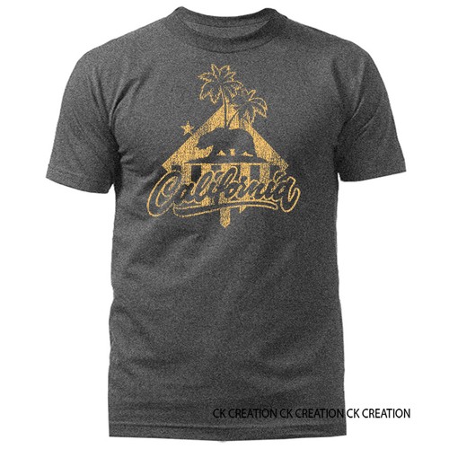 Golden State California Cali Bear Surfboard Cali Life Style Graphic T-shirt - Picture 6 of 14