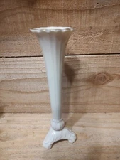 Vintage Lenox Tivoli 7 3/4 Inch Tall Fluted Bud Vase With Gold Trim