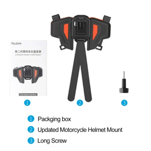 Soporte para casco de cámara de motocicleta TELESIN GP-HBM-MT2 18 Soporte universal de montaje para casco TELESIN GP-HBM-MT2 para cámara deportiva - Foto 12 de 12