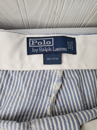Polo Ralph Lauren Seersucker Pantalone Uomo 38X30 Blu - Foto 3 di 7