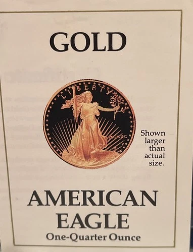 1990 American Eagle 1/4 oz Proof Gold BOX and COA ONLY - no Coin
