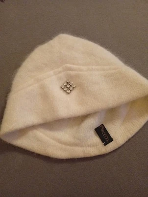 Damen Mütze Von Roeckl Größe S Weiß Mit Angora Gebraucht - Bild 1 von 4
