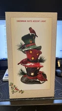 Cracker Barrel 14" Snowman Hats Lighted Christmas Decor