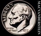 1957 Roosevelt Dime- Silver- Choice Gem Proof Luster- No Reserve #L2374