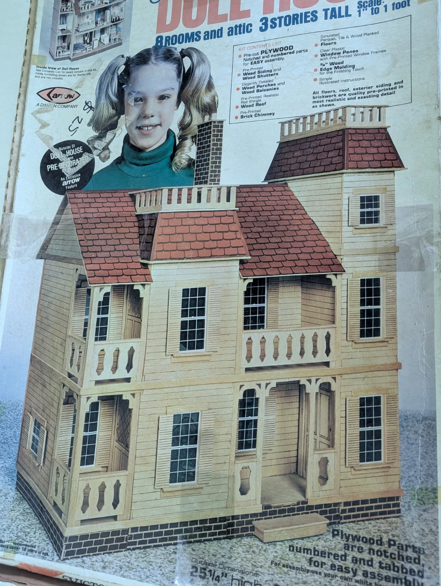 Arrow Dream Doll House Wood Assemble-by-Numbers Victorian Mansion