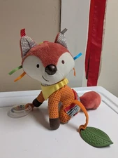 Skip Hop Plush Fox Stuffed Animal Toy With Rattle Hoop For Toddlers Preschoolers