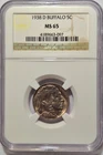 1938 D Buffalo Nickel NGC MS 65