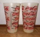 2 Vintage 1998 Coca-Cola Plastic Thermo-Serv Tumbler Cups Soda Pop