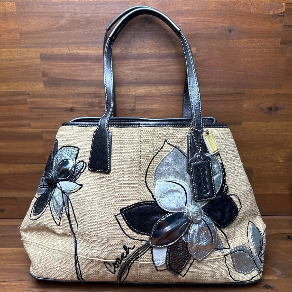 Coach Floral Bags & for Straw Exterior Women for sale | eBay