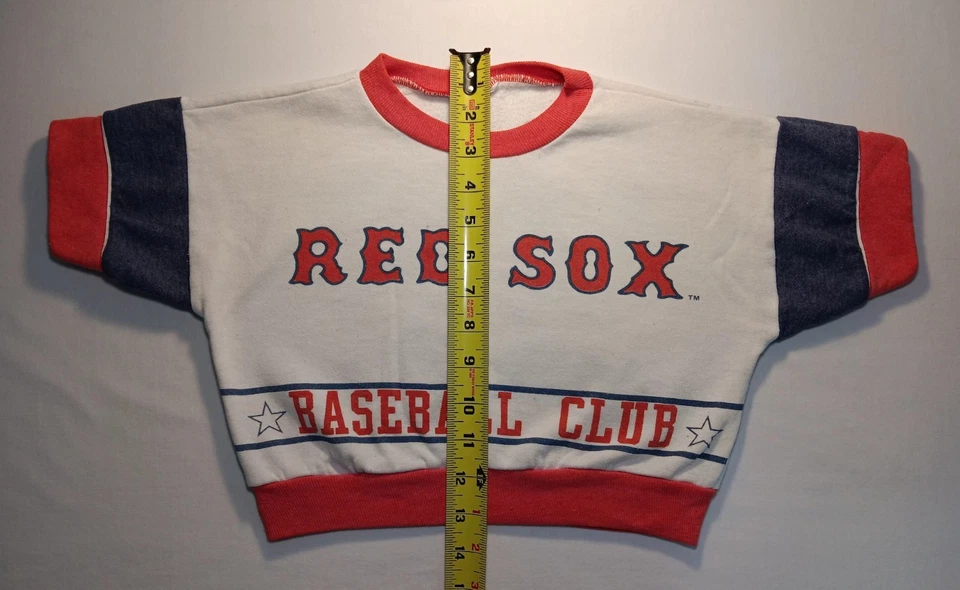 Vintage 1990 Boston Red Sox Sleeveless Crop Top Toddler Sweatshirt - Image 3 of 4