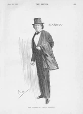 VICTORIEN SARDOU French Dramatist - Antique Print 1895