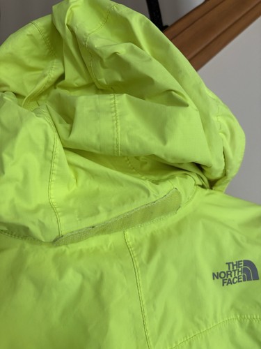 The North Face Boys Hyvent Rain Hooded Jacket XS Neon Green Size 6 CS/TP Stained - Picture 16 of 17