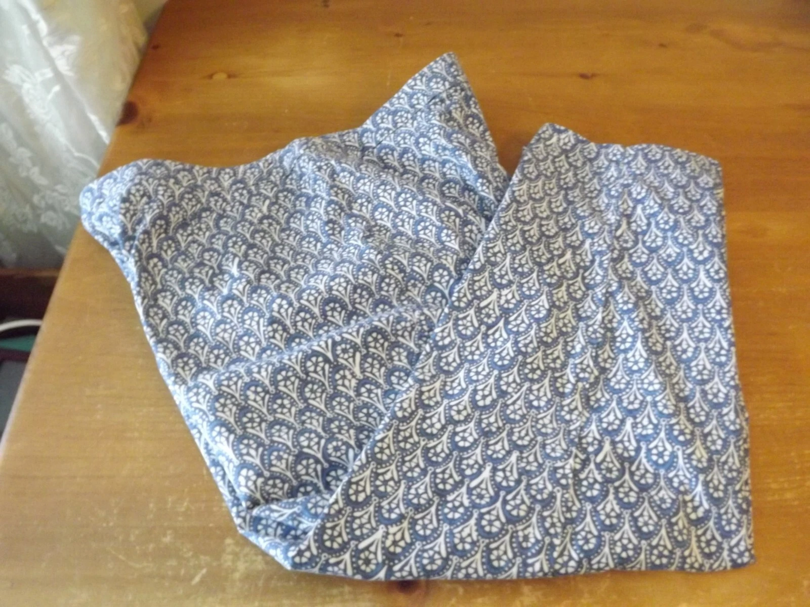 TALBOT'S stretch CROP PANTS sz 14 BLUE w/ MEDALLIONS side zip