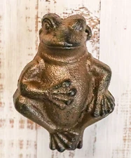Nautical Cast Iron Farmhouse Rustic Fat Belly Frog Toad Door Knocker Sculpture
