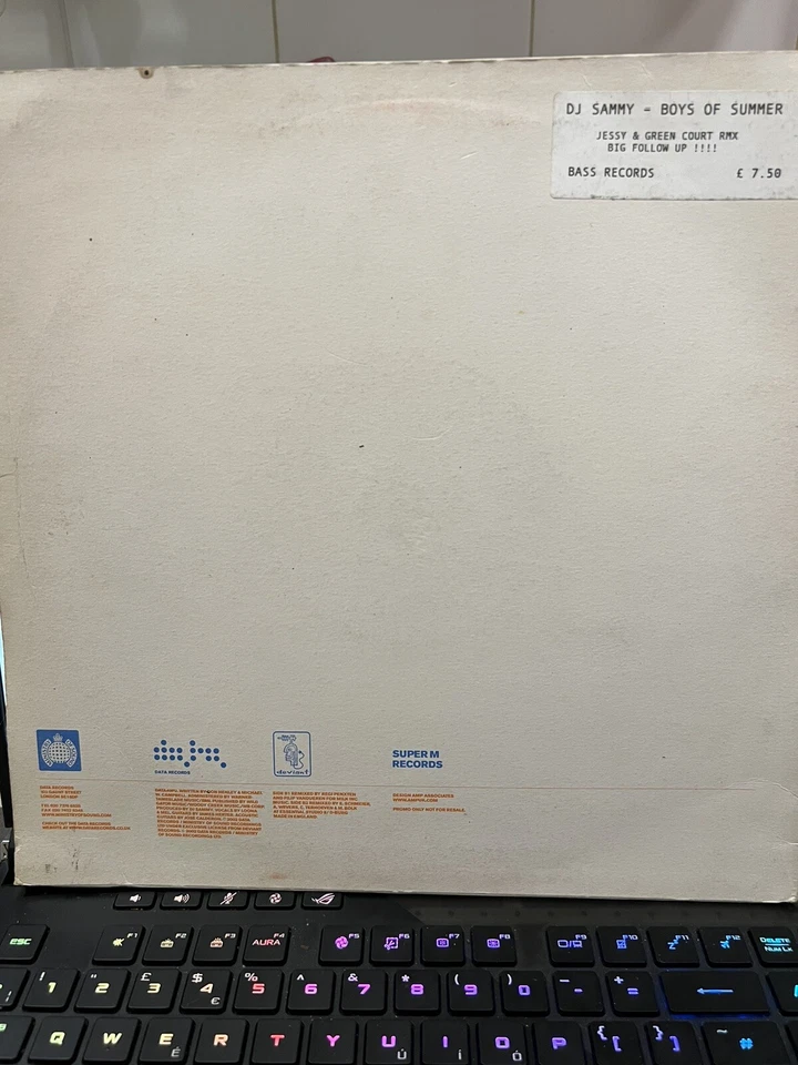 Dj Sammy - The Boys Of Summer 3 track 12" Vinyl trance Classic ministry data rec - Image 2 of 2