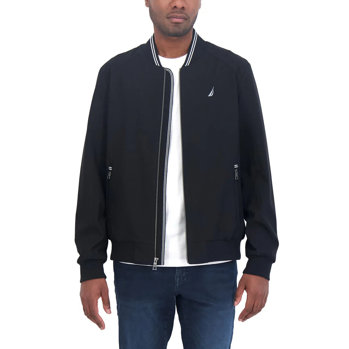Nautica Men's Lightweight Bomber Jacket, Black, Size Large Nautica Men's Lightweight Bomber Jacket, Black, Size Large