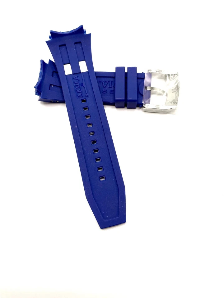Auténtica correa de reloj Invicta Akula 0633 silicona azul 30 mm Foto 3 de 3