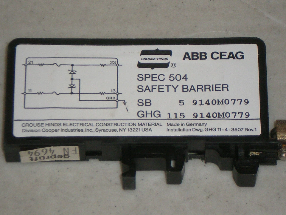 New! Crouse Hinds ABB CEAG, SPEC 540 Safety Barrier Module Free Shipping! - Image 2 of 2
