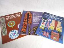 Lot of 3 Native American Beadwork & Needlepoint Pattern Books