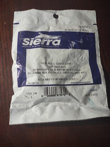 Sierra Blacksteel Plug 18-4258, 3/4" Threads - Picture 2 of 4