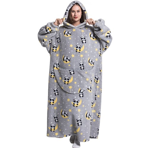 Oversized Adult 1.4m Long Hooded Blanket Hoodie Ultra Comfy Sweatshirt Fleece AU - Picture 29 of 33
