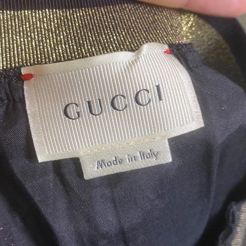 Gucci Bow Pleated Silk Metallic Skirt Silk Lurex Pink Black Shimmer Girls 4 - Picture 10 of 12