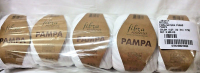 Fibra Natura Pampa Yarn 5 Pack  Color 23-01 White 
