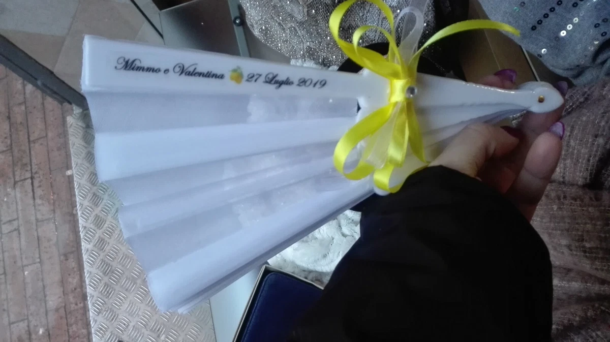100 Pezzi Ventagli Ventaglio Bianchi Per Matrimonio Wedding Sposa Chiesa