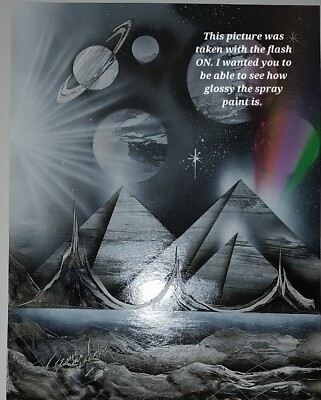 Spray Art Edenピラミッド 宇宙 原画　B4 Spray Art Edenピラミッド 宇宙 原画 B4 How to Draw Space Planet