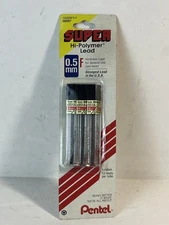 Pentel Refill Lead 0.5mm Hi-Polymer F Japan Vintage 1980s 3 Tubes of 12 Leads