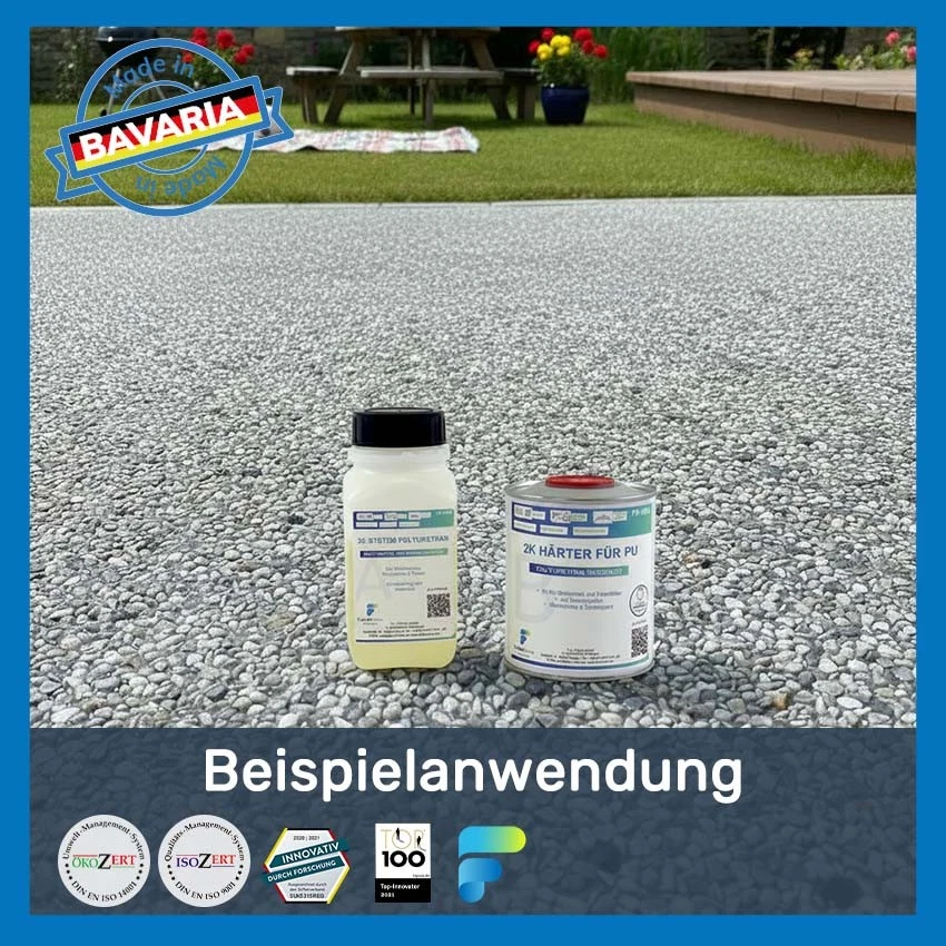 Steinteppich SET mit 2K Bindemittel und Marmorkiesel Bardiglio - Grau - Bild 4 von 4