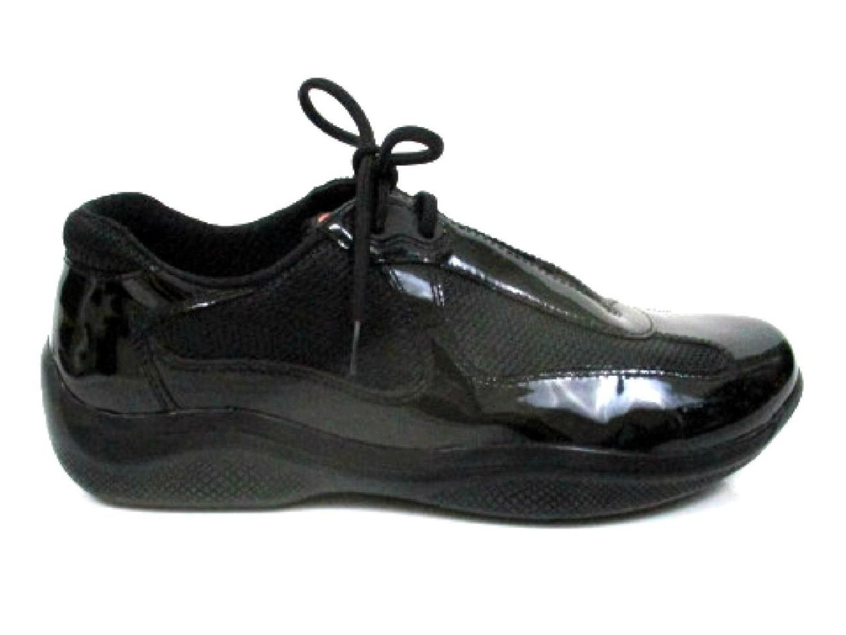 美品 prada sport america's cup sneaker Black Prada America's Cup Soft Rubber And Bike Fabric