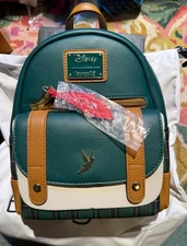 Loungefly Eight3Five Green Plaid Tinkerbell Peter Pan Disney Mini Backpack