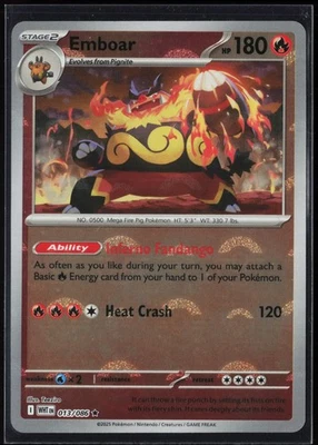 emboar pokemon card value - 098/086 98 - SV White Flare Holofoil Colorless Artist Emboar - Holofoil Next Destinies