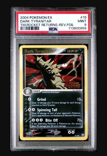PSA 9 MINT Dark Tyranitar 19/109 REVERSE HOLO Team Rocket Returns Pokemon Card