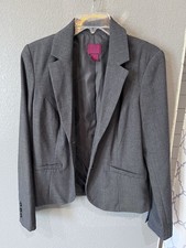 Women  s Office Work Business Blazer Jacket Charcoal Gray Size 10