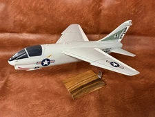Hand Crafted Wood A-7 Corsair Gunslingers 18” Table Top Model Plane NEW Damaged