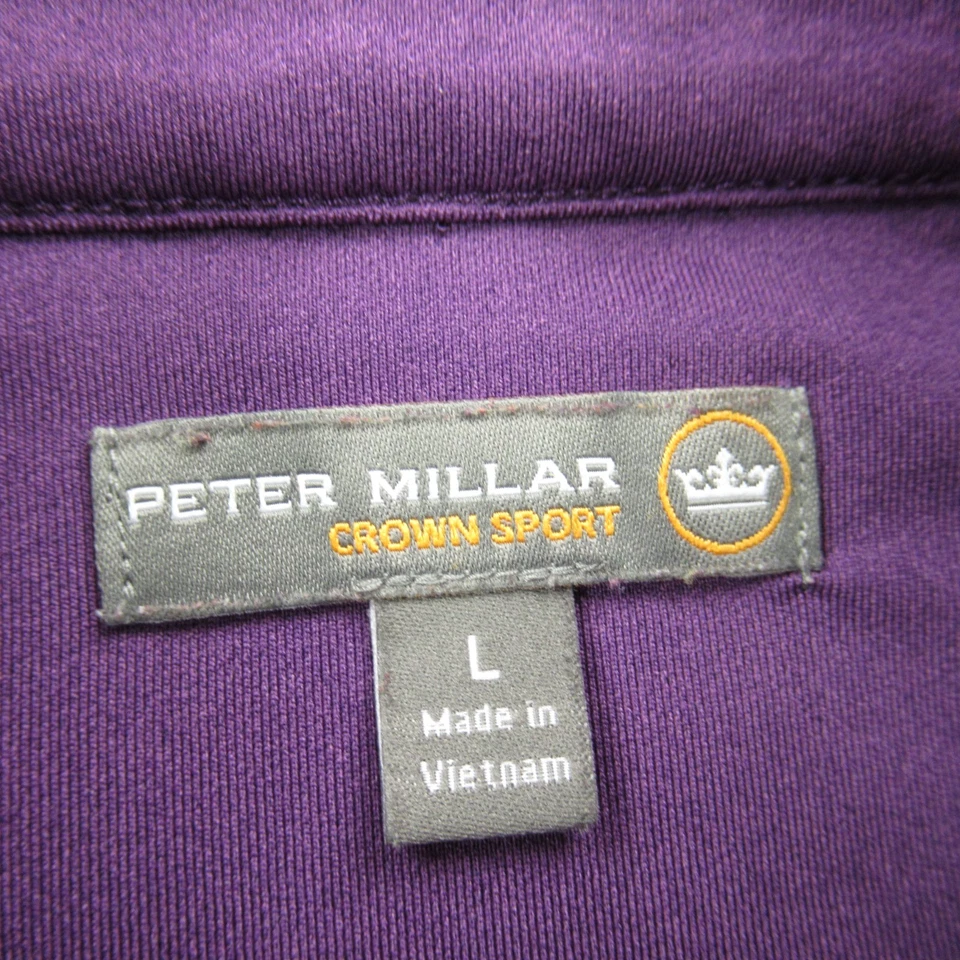 Suéter Peter Millar Para Hombre Grande Manga Larga 1/4 Cremallera Pullover Púrpura Golf Foto 4 de 4