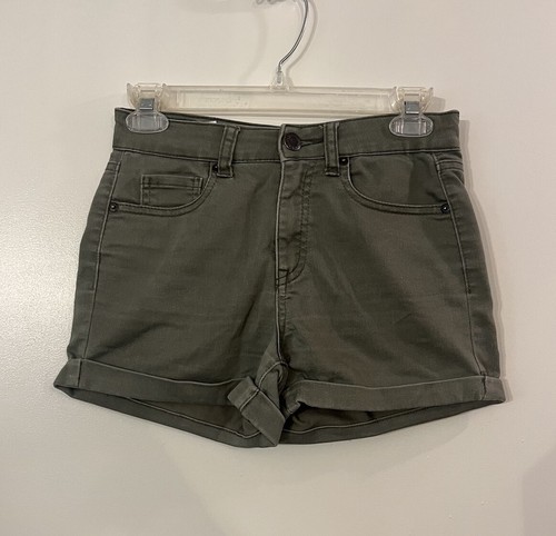 Aeropostale olivgrüne Midi-Shorts mit Bündchen und hoher Taille Größe 0 - Bild 1 von 6