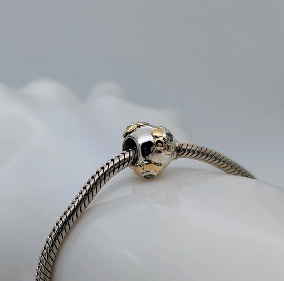 Pandora Raised Flower Charm Armband 925 ALE-14k Gold  für Pandora Armbänder #440 - Bild 4 von 4