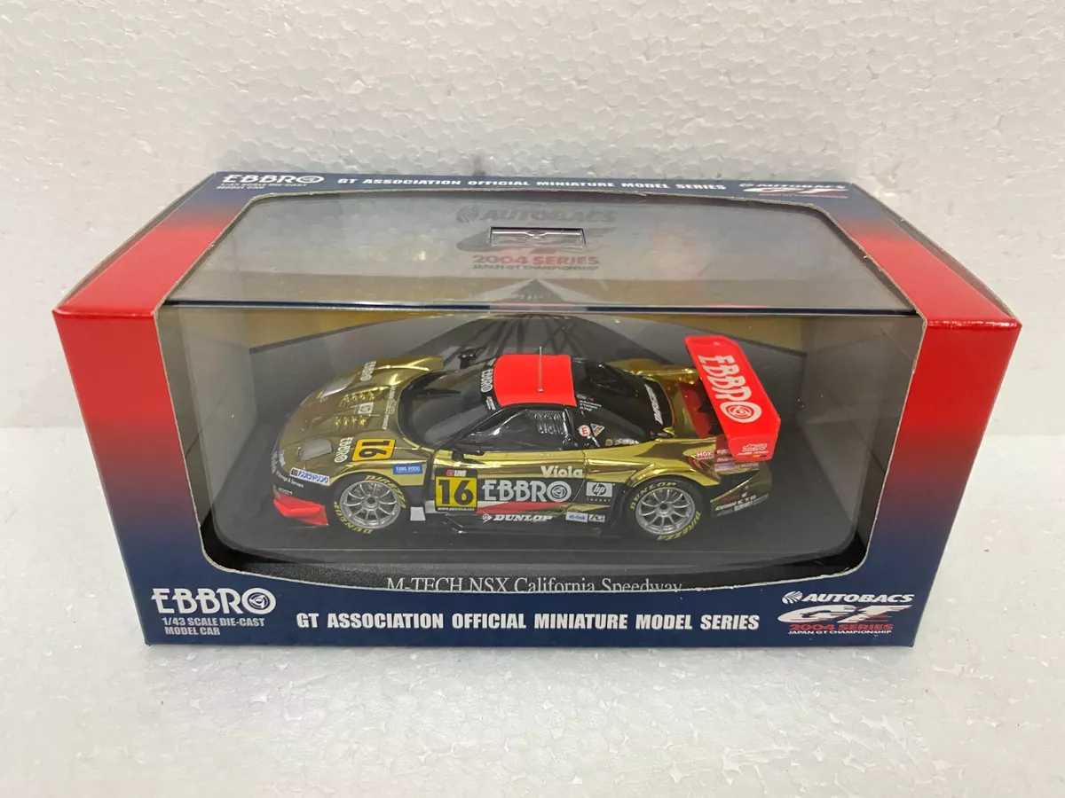 1:43 EBBRO 43670 HONDA NSX JGTC 2004 #16 M TECH CALIFORNIA ALL STAR model car