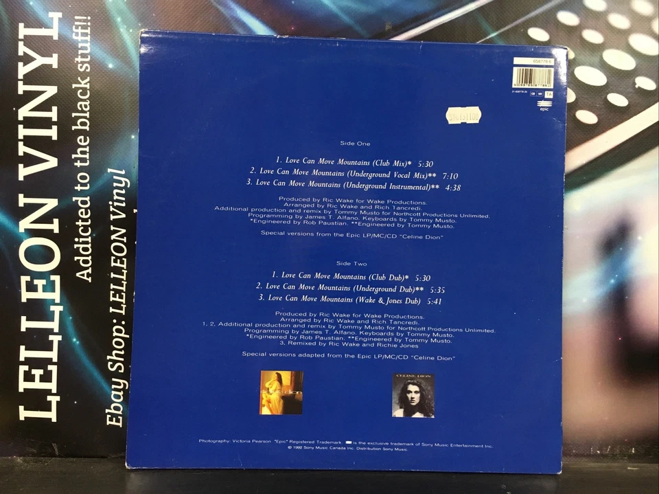 Celine Dion Love Can Move Mountains Mix 12" Single Vinyl Record 6587786 Pop 90's - Image 2 of 4