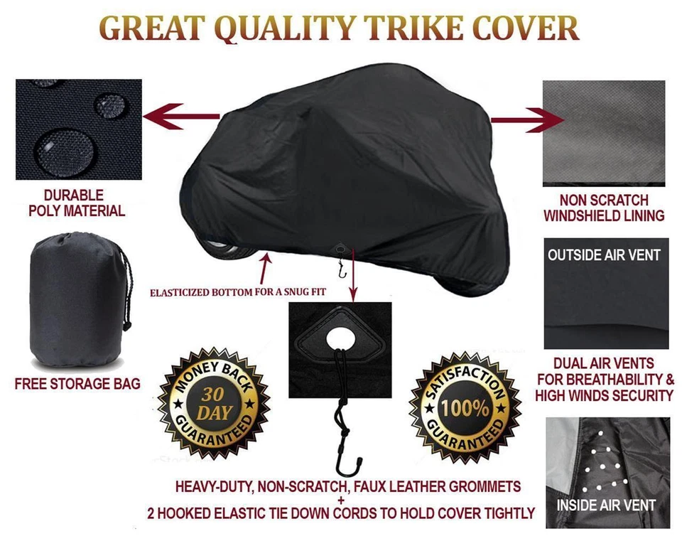 600D Trike Cover for a 2021 Boss Hoss Coupe Trike, Weatherproof Protection - Image 2 of 4