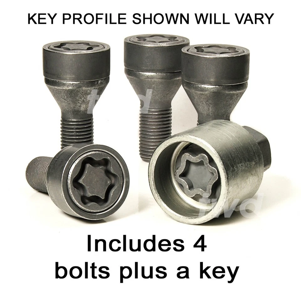 TORNILLOS DE BLOQUEO DE RUEDA DE ALEACIÓN PARA FORD KA MK2 M12x1.25 THATCHAM TUERCA DE SEGURIDAD PERNO Foto 3 de 4