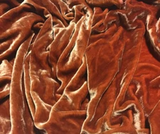 ROSE GOLD Hand Dyed Silk Velvet Fabric