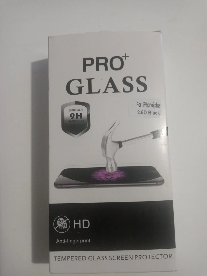 pro glas screen protector Iphone 7 Plus box of 10 PCs brand new 2.5D BLACK - Image 2 of 4