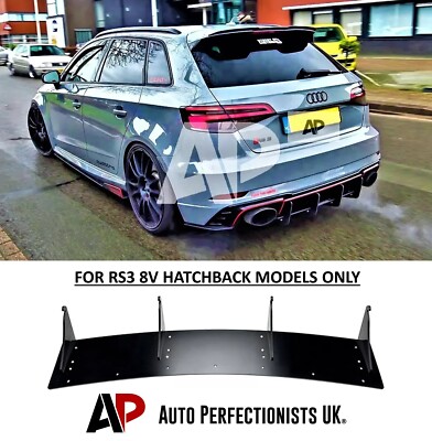 For Audi RS3 8V Hatchback Rear Blade Style Diffuser 2017-2020 Spoiler Body A3 S3