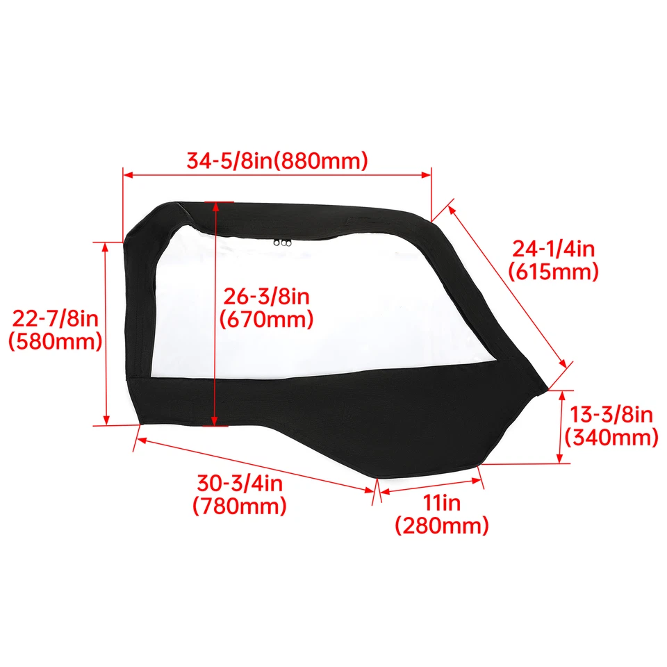 2件装软门窗适用于Polaris General 1000 EPS/Sport 2016-2023 2022双座 — 第 2/4 张图片